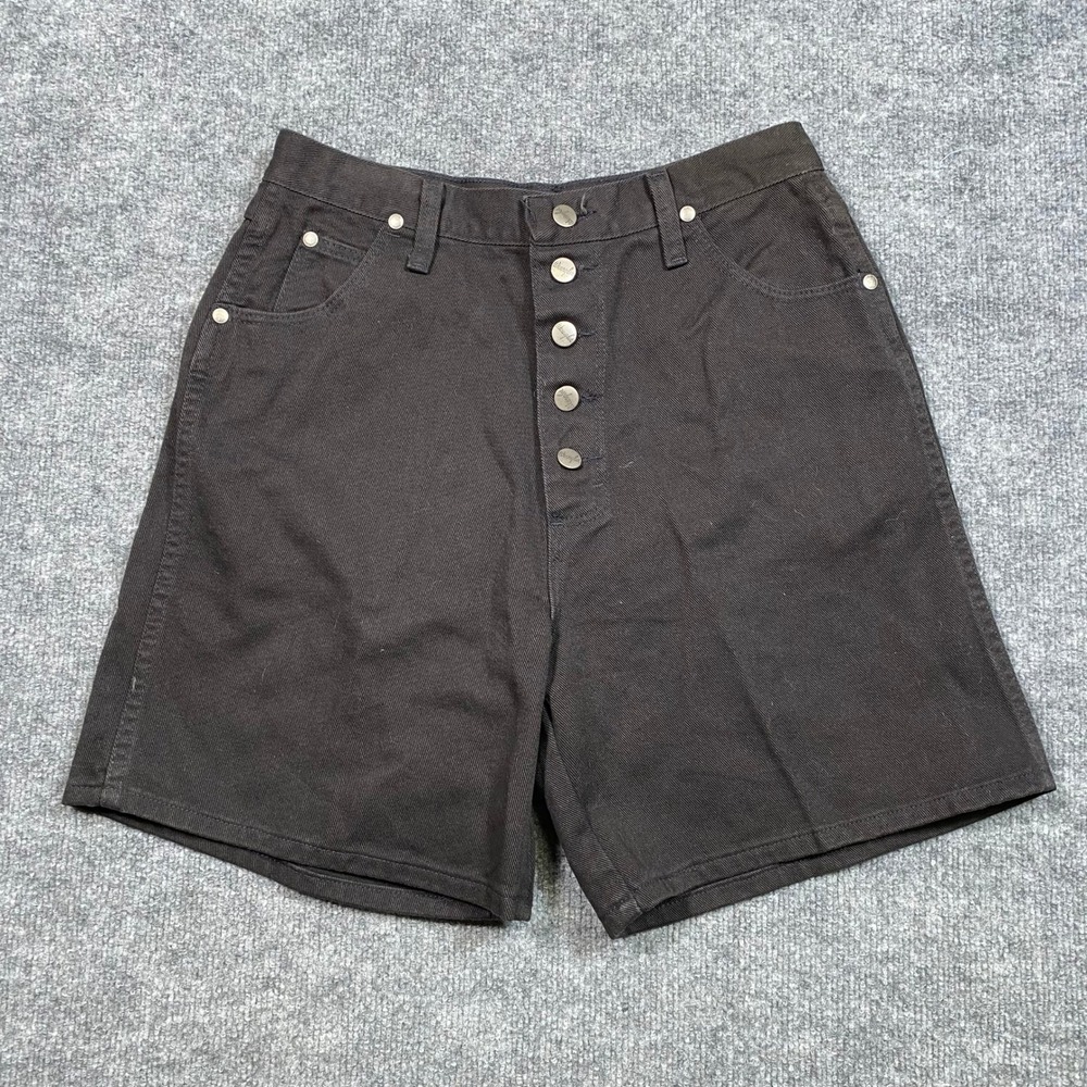 Wrangler Vintage Black High Waisted Button Fly Denim Shorts USA Made 13/14 V710